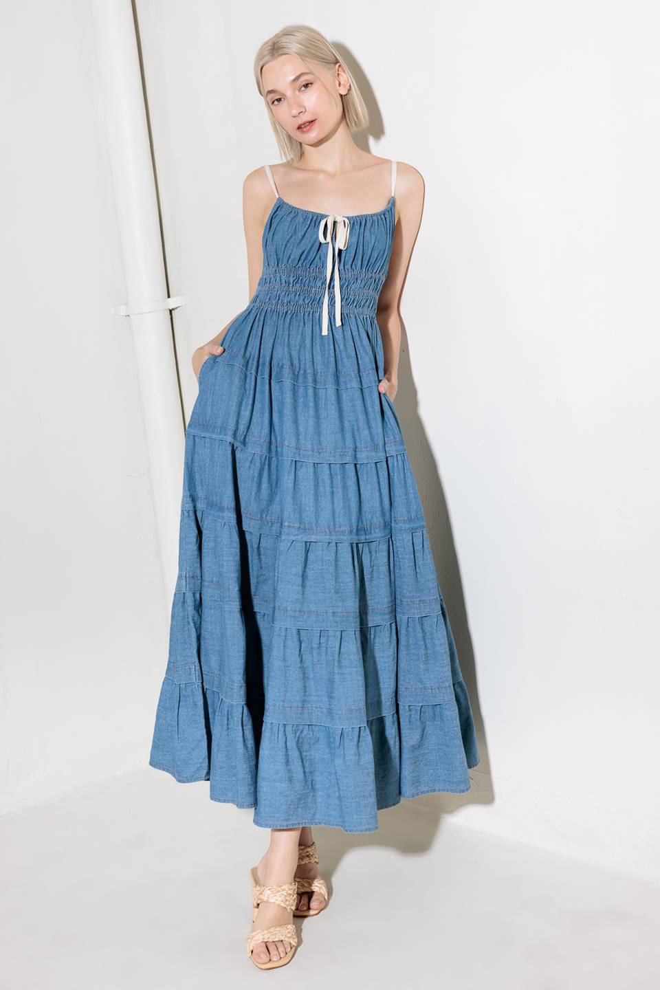 ETERNAL DESIRE DENIM MIDI DRESS Flying Tomato